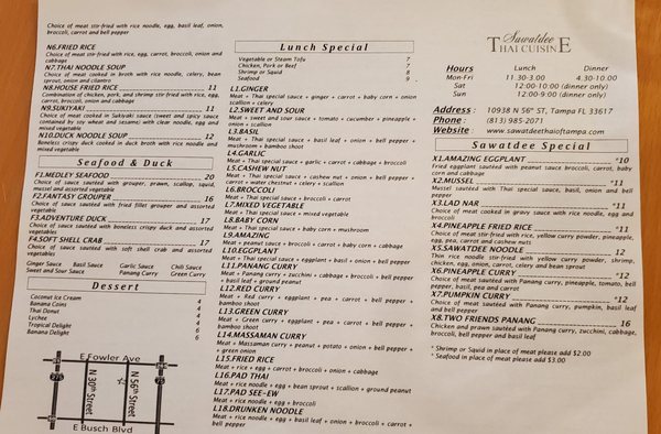 Menu photo 3 Sawatdee Thai Cuisine Tampa, FL