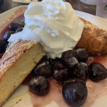 Starling Diner - Chargrilled San Francisco Style Stuffed French Toast w/morello cherries & stuffed w/sweet mascarpone cream - TO DIE FOR - New American Near Me - Long Beach, California
