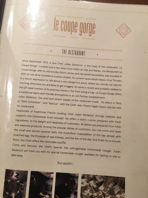 Menu photo 1 Le Coupe Gorge Paris, 75