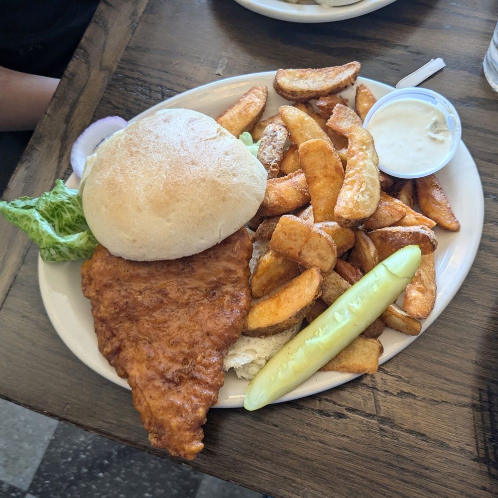 Anchor Bar - Buffalo chicken sandwich and wedges. - Chicken Wings Near Me - Buffalo, New York