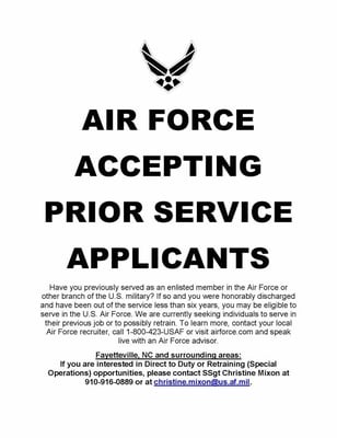 air force prior service