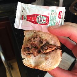 Carlos Pizza - Mushroom cheesesteak ($7) - I've seen hot dogs thicker than this cheesesteak. Fail. - October 2017