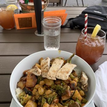 The Fat Radish - Black Market Curry Bowl with added chicken. - Breakfast & Brunch Near Me - Cornucopia, Wisconsin
