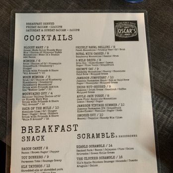 Dirty Oscar's Annex - Breakfast menu - Pubs Near Me - Tacoma, Washington