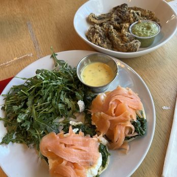 Eggspresso - Salmon Eggs Florentine Portobello Fries - Breakfast & Brunch Near Me - Fullerton, California