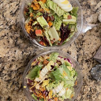 Mary's Salads - Harvest Cobb on the top and the Thai Crunch on the bottom - Salad Near Me - La Jolla, California
