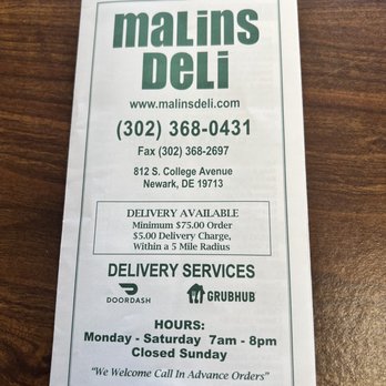 Malin's Market and Deli - Menu - Grocery Near Me - Newark, Delaware Malin's Market and Deli - Menu - Grocery Near Me - Newark, Delaware