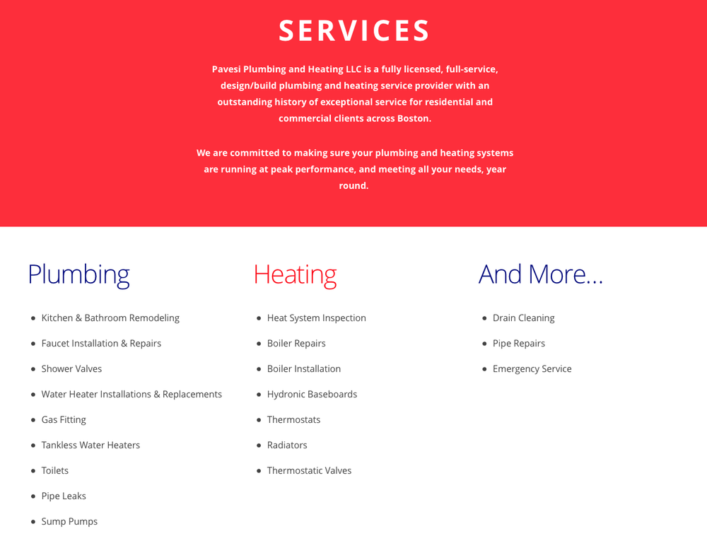 Slide of Pavesi Plumbing & Heating