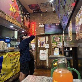 Devil Dawgs - South State - Big easy to read Menus are across the wall by the ordering:-) - Hot Dogs Near Me - Chicago, Illinois Devil Dawgs - South State - Big easy to read Menus are across the wall by the ordering:-) - Hot Dogs Near Me - Chicago, Illinois