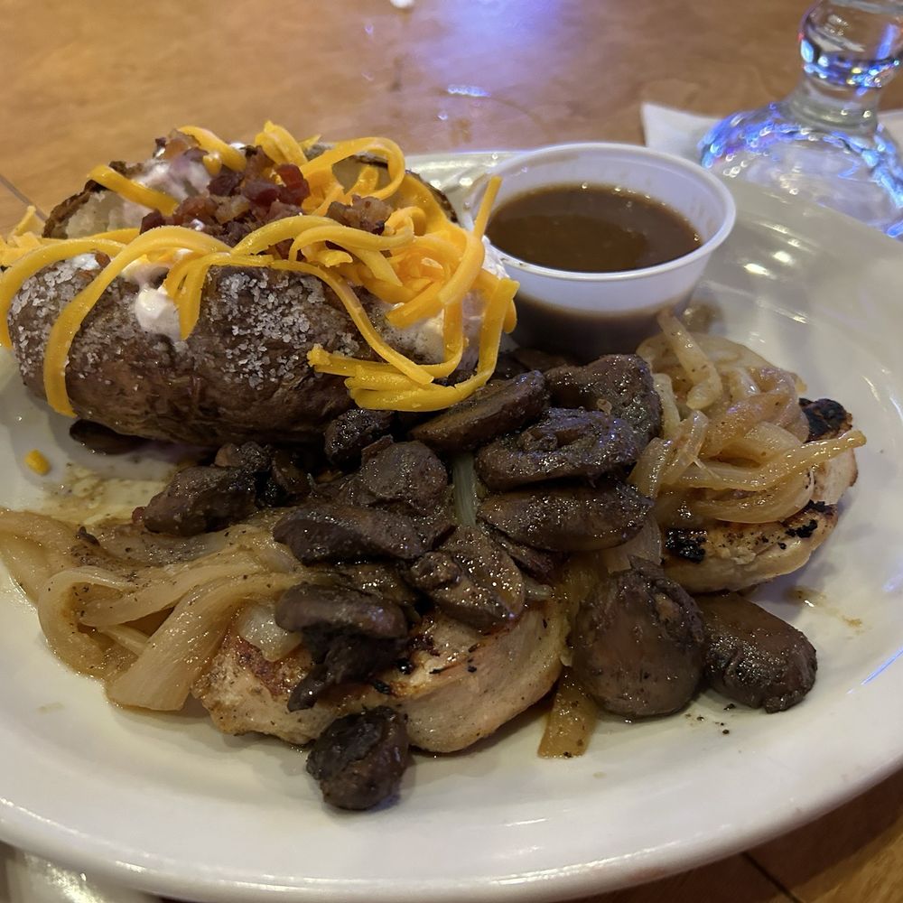 Texas Roadhouse - Smothered chicken - yup, smothered but good! - Steakhouses Near Me - Manchester, Connecticut Texas Roadhouse - Smothered chicken - yup, smothered but good! - Steakhouses Near Me - Manchester, Connecticut