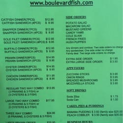 Boulevard Fish & Barbeque - Updated menu with prices and hours. Tax not included.