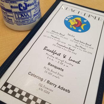 Beach Diner - The menu and coffee. - Diners Near Me - Ponte Vedra Beach, Florida Beach Diner - The menu and coffee. - Diners Near Me - Ponte Vedra Beach, Florida
