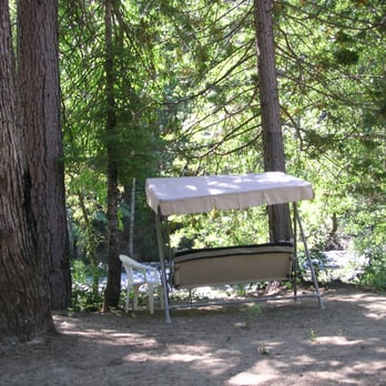 Bonanza King Resort - swing overlooks Creek - Resorts Near Me - Trinity Center, California