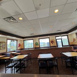 Salsa bar and seating indoors