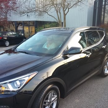 Checkered Flag Hyundai World - 2017 Santa Fe-Harvey showing me all the bells and whistles in my new car. - Car Dealers Near Me - Virginia Beach, Virginia
