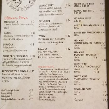 Biancazerozero - Menu - Pizza Near Me - Florence, FI