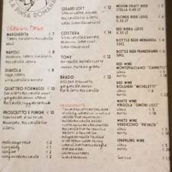 Biancazerozero - Menu