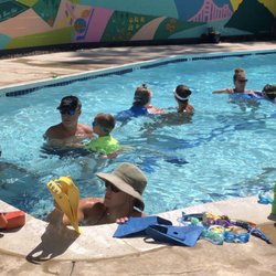 Harriet Plummer Aquatic School - The swimming pool with the most bada$$ instructors. Taken from one of the sitting areas where parents watch their kids.