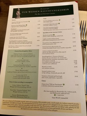 Menu photo 6 Zum weißen Rauchfangkehrer Vienna, 9 Menu photo 6 Zum weißen Rauchfangkehrer Vienna, 9