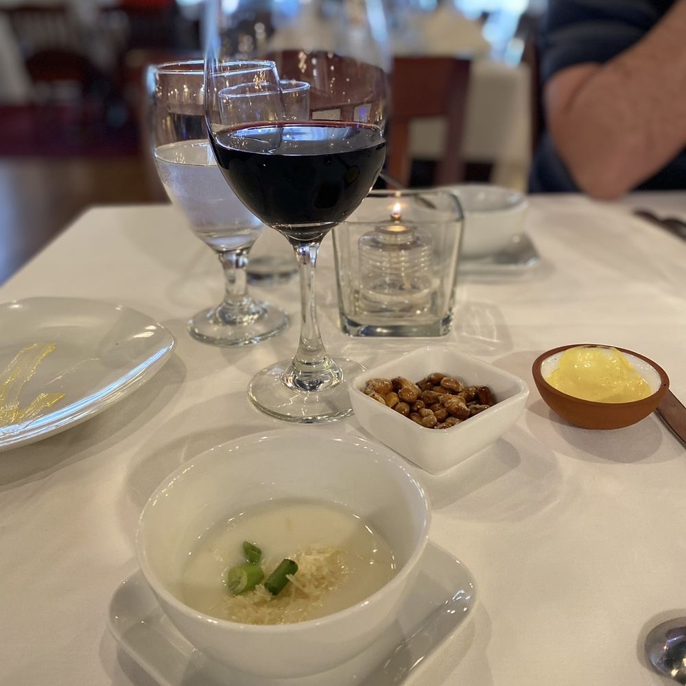 Lima Restaurant and Pisco Bar - Complimentary Soup "Canchita and yellow sauce" - Peruvian Near Me - Naples, Florida Lima Restaurant and Pisco Bar - Complimentary Soup "Canchita and yellow sauce" - Peruvian Near Me - Naples, Florida