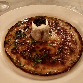 Neptune Oyster - "Johnny Cakes" with creme fresh and caviar. A+ - Seafood Near Me - Boston, Massachusetts