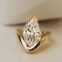 Dillon Rose - Marquis and gold engagement ring