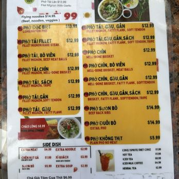 PHO 99 - Menu - Noodles Near Me - El Monte, California PHO 99 - Menu - Noodles Near Me - El Monte, California