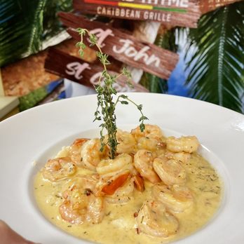 Virgin Island Thyme - Shrimp and Grits - Excellent dish - Caribbean Near Me - Orlando, Florida Virgin Island Thyme - Shrimp and Grits - Excellent dish - Caribbean Near Me - Orlando, Florida