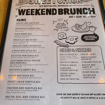 Sweet Chick - Brunch Menu - Southern Near Me - Brooklyn, New York Sweet Chick - Brunch Menu - Southern Near Me - Brooklyn, New York