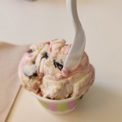 Blueberry Haus Downtown - Vermont Black Bear - vanilla with raspberry swirl and tiny dar chocolate raspberry-filled cups