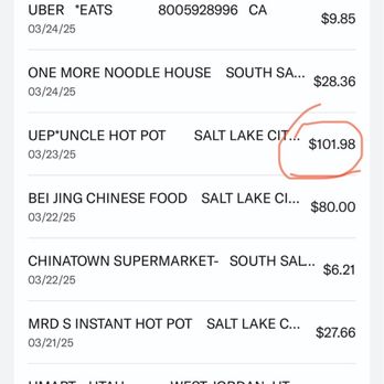 Uncle Hot Pot - The tampered charge from the owner - Hot Pot Near Me - Salt Lake City, Utah