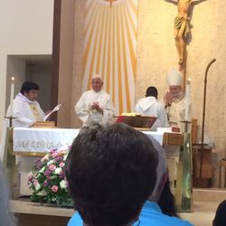 St Robert Church - Father Arnold Parungao read his testimony