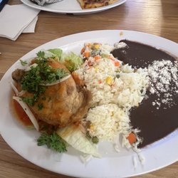 Chile relleno plate + Guatemalan tamal (pork) & pupusa appetizer