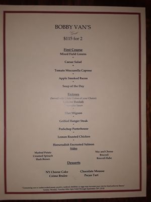 Menu photo 7 Bobby Van's Steakhouse New York, NY