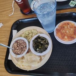 Hole in the Wall Cafe - Veggie plate with fries cornbread