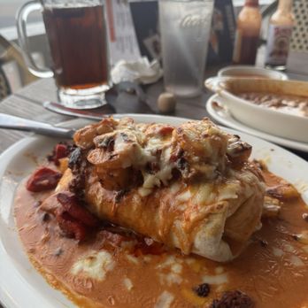 Gran Patron - Burrito : can't remember the name but stuffed with everything and shrimp and pineapple on top - Mexican Near Me - Virginia Beach, Virginia Gran Patron - Burrito : can't remember the name but stuffed with everything and shrimp and pineapple on top - Mexican Near Me - Virginia Beach, Virginia