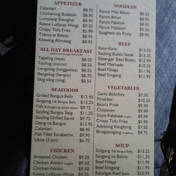 Kalesa - Kalesa Menu 1/2 - Filipino Near Me - Milpitas, California Kalesa - Kalesa Menu 1/2 - Filipino Near Me - Milpitas, California