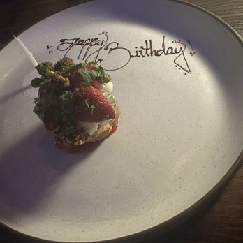 Sparrow + Wolf - Happy Birthday dessert - New American Near Me - Las Vegas, Nevada Sparrow + Wolf - Happy Birthday dessert - New American Near Me - Las Vegas, Nevada