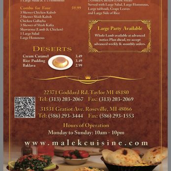 Malek Al Kabob - Taylor - Mediterranean Near Me - Taylor, Michigan Malek Al Kabob - Taylor - Mediterranean Near Me - Taylor, Michigan