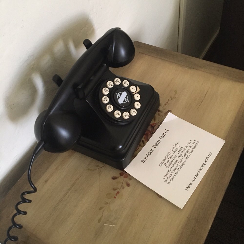 Boulder Dam Hotel - Rotary phone! We had to take a picture to show our nieces/nephews. - Hotels Near Me - Boulder City, Nevada