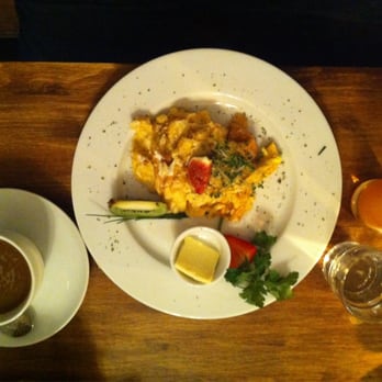 Restaurant Bastard - Scrambled eggs with goat cheese and honey. - International Near Me - Berlin, BE Restaurant Bastard - Scrambled eggs with goat cheese and honey. - International Near Me - Berlin, BE