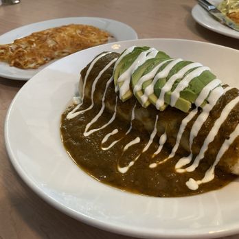 Duo Grill House - Breakfast wet burrito with hash brown side - American Near Me - Albany, California