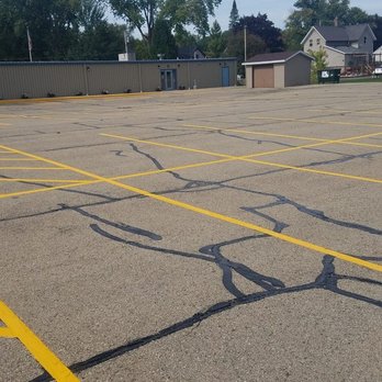 General Asphalt - Parking lot maintenance Cracks sealed and lines repainted. - Masonry/Concrete Near Me - Juneau, Wisconsin