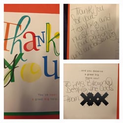 Defying the Odds - Thank you notes from my other class mate.