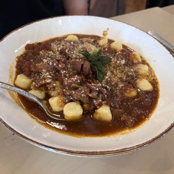 Fork and Plough - Pork Braised Gnocchi. Amazing - New American Near Me - Greenville, South Carolina Fork and Plough - Pork Braised Gnocchi. Amazing - New American Near Me - Greenville, South Carolina