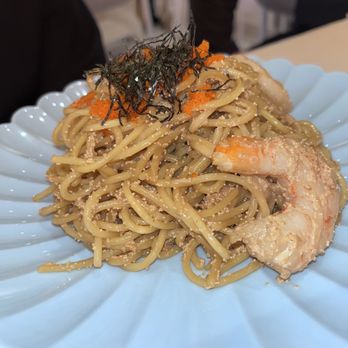 Softbite - Mentaiko Shrimp Pasta $24 - Desserts Near Me - Long Island City, New York