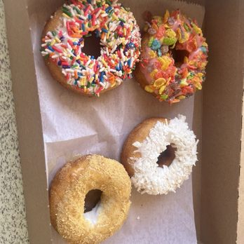 The Donut Experiment - Strawberry sprinkles, fruity pebbles, key lime pie and vanilla coconut - Donuts Near Me - Anna Maria, Florida
