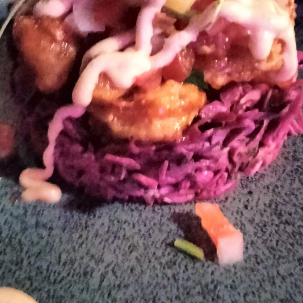 Mucho Gusto - Boom boom shrimp over coleslaw - Mexican Near Me - Towson, Maryland Mucho Gusto - Boom boom shrimp over coleslaw - Mexican Near Me - Towson, Maryland