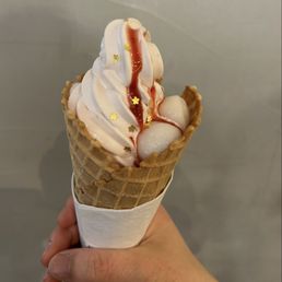 strawberry sakura soft serve