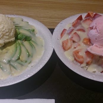Juicy Box - Avocado shaved ice (no chocolate) and strawberry shaved ice w/ flan! - Taiwanese Near Me - Houston, Texas Juicy Box - Avocado shaved ice (no chocolate) and strawberry shaved ice w/ flan! - Taiwanese Near Me - Houston, Texas